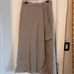 Donna Karan Wrap Fringe Maxi Skirt